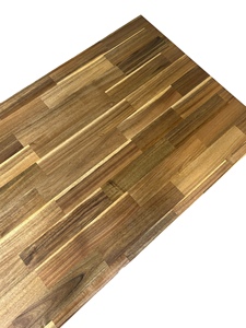 Comptoirs contemporains en bois d'acacia avec finition en teck doré et huile de cire pour la cuisine comme dessus de table - Product Image 6