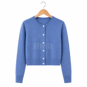 Suéter Casual de Manga Larga con Botones en la Parte Delantera, Color Sólido, Estilo Corto y Elegante, de la Hermandad HMR Sisterhood, en Acrílico - Product Image 1
