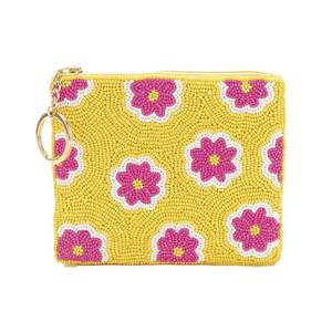 <b>Cute</b> Beaded Embroidery Coin Bag With Soft Fabric Lining Premium Seed Beads Coin <b>Purse</b> Stylish Handmade Accessory - Product Image 2