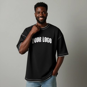 เสื้อยืดผู้ชาย OEM ระบายอากาศได้ดี ทรงหลวม ผ้าฝ้าย 100% เป็นมิตรกับสิ่งแวดล้อม ไม่เป็นขุย พิมพ์ลายโลโก้ตามสั่ง สไตล์ฮิปฮอป - Product Image 6