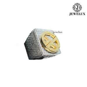 Meilleur prix Jewelux Bague de cocktail unisexe en argent 925 plaqué rhodium de luxe avec sertissage en diamant style Hiphop d'Inde - Product Image 2