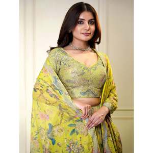 ชุดกระโปรงผ้าโปร่งปักเลื่อมสีเหลืองน่าดึงดูด - Product Image 4