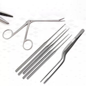 Set 5 Steel Ear Tools Alligator Forceps Bayonet Adson Forceps 3 Billeau Ear Loop Curettes ENT Foreign Mol By <b>Blush</b> Surgical - Product Image 1
