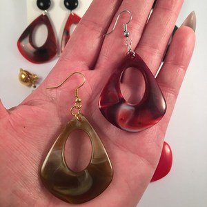 Irregular <b>Resin</b> Earrings Handmade Fashion Jewelry <b>Craft</b> Accessory Multicolor Oval Shape Studs For Women <b>Resin</b> <b>Craft</b> Gift - Product Image 2