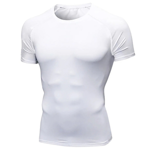 Camiseta de Compresión de Manga Corta para Hombre, Personalizada, Deportiva, para Gimnasio, Fitness, Secado Rápido, Capa Base Atlética, OEM - Product Image 2