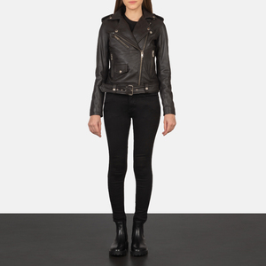 Venta Directa de Fábrica, Chaqueta de Motocicleta de Cuero Sintético para Mujer, Otoño Invierno, Resistente al Viento e Impermeable, Corte Elegante, 100% Poliéster - Product Image 1