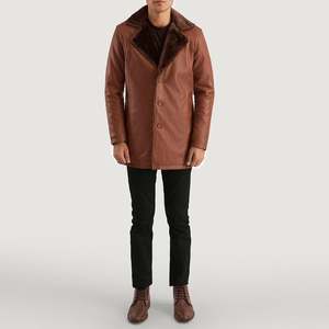 Manteau long en cuir de haute qualité pour homme avec poches latérales, vêtements d'hiver, prix de gros, manteau en cuir de bonne qualité - Product Image 3