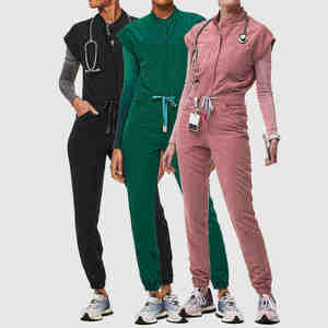 Ensemble de Blouses Médicales Professionnelles Personnalisées Écologiques 100% Coton Extensible Uniforme d'Infirmière Pantalon Jogger Hôpital Médecin Spa Salon - Product Image 6