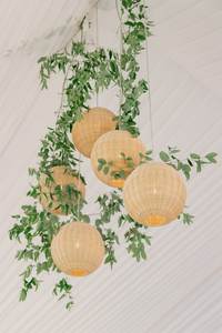 Elegant Minimalist Handcrafted <b>Rattan</b> Decorative Hanging <b>Lantern</b> Woven Ceiling Light Shade for Luxury Wedding Venue Decoration - Product Image 1