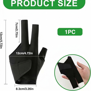 Gants de billard/snooker unisexes à trois doigts, haute qualité, prix bas, respirants, légers, en nylon et élasthanne. - Product Image 4