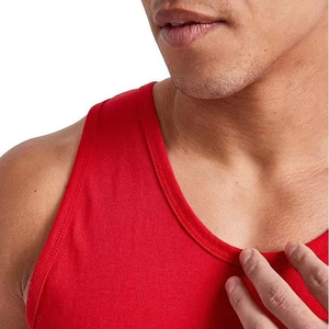 Débardeur de sport pour hommes en gros, respirant, tricoté, personnalisé, en coton, sans manches, pour la gym, style stringer - Product Image 4
