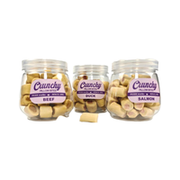 OEM/ODM Friandises croquantes pour chat Délicieux Oreiller sain pour chat bouchées collations Multi saveurs Formule boeuf/canard/saumon 6-24/2 oz 70g