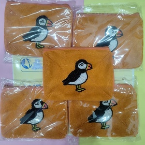 Handgefertigter Perlenbesetzter Orangefarbener Beutel mit Seemöwen-Muster, Reißverschluss, Perlenbesetzter Seemöwen-Vogel-Stickerei, Mini-Reißverschluss-Clutch für Damen - Product Image 5