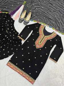 Traje Tradicional Indio para Mujer, Ecológico, Estilo Ramzan, Salwar Kameez, Traje Pakistaní, Pantalón Estilo Dhoti, Listo para Usar - Product Image 2