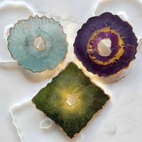 Sous-verres ronds en résine de luxe, design vague océanique, art marin, écologiques, taille personnalisée pour la décoration de la maison, du bar ou de la table