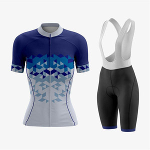 Conjuntos de Uniformes de Ciclismo Personalizados OEM para Mujer, Tallas Grandes, Ecológicos, Jersey y Pantalones Cortos de Ciclismo de Secado Rápido, 100% Poliéster - Product Image 4