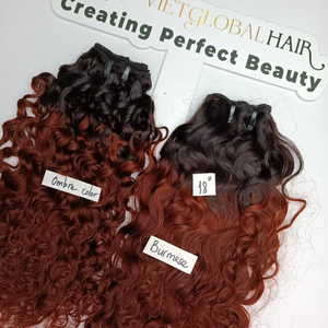 Haute qualité birman bouclés Double dessiné naturel noir Extensions de cheveux humains simple et Double trame prix de gros - Product Image 1
