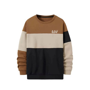 Sudadera para Hombre de Talla Grande, con Contraste de Color, Transpirable, Prenda Básica de Algodón Tejido, Diseño Moderno - Product Image 1