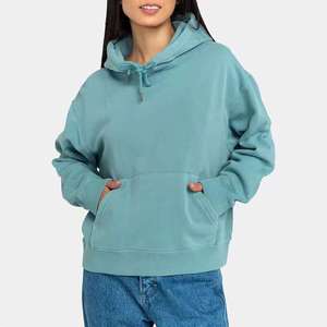 Custom Winter Thick Warm <b>Women</b> Hoodie Solid Color Loose Fit Pullover Long Sleeve Casual Fleece <b>Sweatshirt</b> Lady Coat - Product Image 4