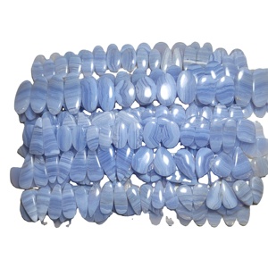 Paire de cabochons d'agate de dentelle bleue naturelle de haute qualité pierres précieuses en vrac pour la fabrication de bijoux en pierre - Product Image 2