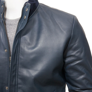New Arrival Bomber Leather <b>Jacket</b> for <b>Men</b> High Quality <b>Men</b> Leather <b>Jacket</b> with <b>Fur</b> on Collar Top Product Leather <b>Men's</b> <b>Jackets</b> - Product Image 4