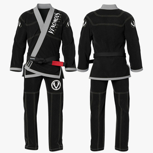 Venomous Fight Gear BJJ Kimono Black Gray <b>Stitched</b> Unisex Regular Fit Durable 100% Cotton Lightweight High Martial Arts - Product Image 1
