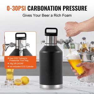 Mini Fusto da 128 Oz (4L) in Acciaio Inossidabile 304 Pressurizzato per Birra con Display Pressione e Sistema di Spillatura a Barilotto - Product Image 4