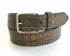 Nuevo cinturón de cuero genuino hecho a mano informal con estilo para hombres Cuero real desgastado de grano completo Clásico y personalizado - Product Image 2