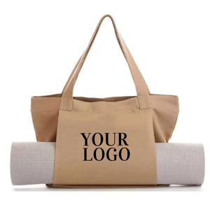Extra wide yoga gear <b>bag</b> made of 100% cotton with custom print for <b>storage</b>, marketing & travel - Product Image 2
