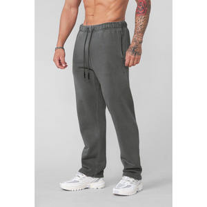 Pantalones Deportivos Casuales de Invierno para Hombre, de Lona, con Bolsillos con Cremallera, Forro Polar Grueso, 100% Algodón, Color Gris - Product Image 1