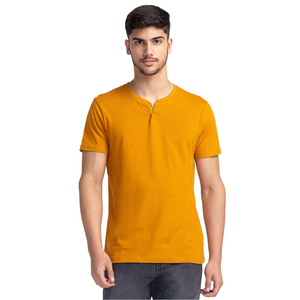 <b>Trendy</b> Henley Neck <b>T</b>-<b>Shirt</b> for Men Plain Solid Colour or Printed Style Short Sleeve Button Front Casual Cotton Mens Tee <b>Shirt</b> - Product Image 1