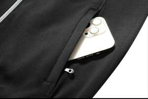 Chándal Negro para Hombre, Manga Larga, Cuello Alto, Color Sólido, Ropa Casual, Transpirable, Poliéster, Ropa Deportiva de Otoño, Corte Regular - Product Image 3