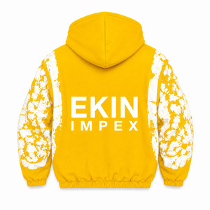 เสื้อฮู้ดสีเหลืองมัสตาร์ดสำหรับผู้ชาย Ekin Impex แฟชั่นสตรีทแวร์แบบยูนิเซ็กซ์ ซิปหน้า ทรงโอเวอร์ไซส์ ผ้าฟลีซสำหรับฤดูหนาว พร้อมโซ่โลหะ - Product Image 2