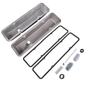 Polished Aluminum Valve Covers for Chevy Small Block 283 302 305 327 350 400 1958-1986 Black Engine System Gaskets - Product Image 5