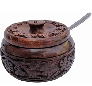 Pots à sucre en bois, pots à épices avec couvercle, accessoires de rangement pour la cuisine, pots à sucre et à café - Product Image 5