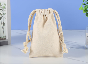 Sacs en coton imprimé avec cordon de serrage réglable, pochettes en mousseline tissée écologiques et lavables, différentes tailles - Product Image 2