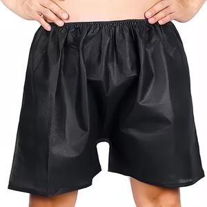 Shorts jetables en satin 100% polyester non tissé avec ceinture élastique pour spa, massage, examen et services médicaux - Product Image 2