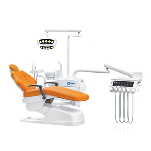 Fauteuil dentaire électrique ergonomique de qualité supérieure à prix avantageux, avec éclairage LED italien <span class=keywords><strong>en</strong></span> plastique et crachoir <span class=keywords><strong>en</strong></span> céramique rotatif à 90° pour le secteur dentaire - Product Image 1