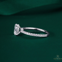 Bague de fiançailles de luxe personnalisée en or avec diamant blanc ovale de 1,05 carat certifié IGI, cultivé en laboratoire, style pétale solitaire, pour mariée