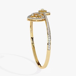 New Round Moissanite Diamond <b>Bracelet</b> & Bangle Round in 18K Yellow Gold Cut Jewelry - Product Image 2
