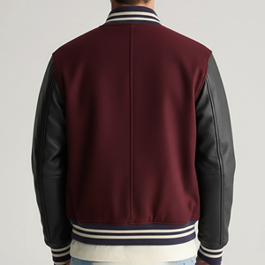 OEM/ODM Custom made Wool Body & Leather Sleeves <b>Crop</b> <b>Top</b> College Varsity Jacket <b>for</b> <b>Men</b> Comfortable Breathable Fabric Jacket - Product Image 2