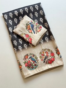 Sari Tradicional Indio para Mujer, Tejido de Seda Suave Reglance Pure Jari, Tejido Jacquard, Estampado Digital Vantara, para Todas las Temporadas - Product Image 4