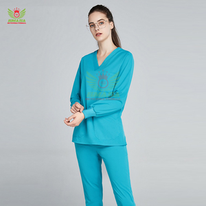 Conjunto de Uniforme Médico Transpirable de Manga Larga Personalizado 2024, Chaqueta Elástica para Enfermería, Uniformes Médicos Rectos, Conjuntos de Enfermería - Product Image 5