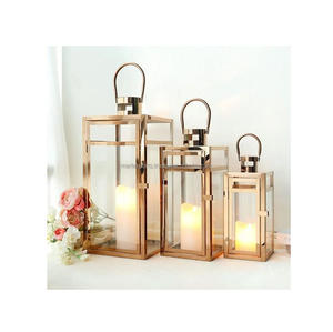 Farol Decorativo Vintage de Metal con Paneles de Vidrio, Portavelas para Decoración del Hogar, Patio, Balcón, Mesa - Product Image 6