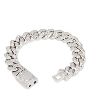 Elegant 925 Sterling <b>Silver</b> Link <b>Bracelet</b> with Moissanite Stones for Unisex Fashion Jewelry and Special Occasions - Product Image 3