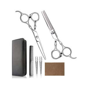 Kit de ciseaux de coiffure professionnels de haute qualité en acier inoxydable durable avec peigne et étui pour barbier, salon ou usage domestique, pour droitiers - Product Image 1