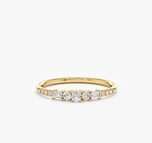 แหวนเพชรแล็บโกรว์ชุบทอง 14K สไตล์วินเทจ พร้อมใบรับรอง IGI ดีไซน์หลายเม็ด สำหรับเป็นของขวัญงานแต่งงานหรือหมั้นสำหรับผู้หญิง - Product Image 1