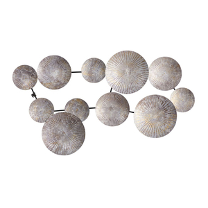 Arte de pared abstracto de hierro con diseño circular, acabado personalizado para decoración de interiores del hogar, hermosos artefactos de pared en oferta. - Product Image 1