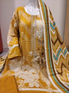 Colección de verano 2022, traje de césped bordado paquistaní indio de lino alto, vestido elegante de moda étnico Salwar Kameez - Product Image 5