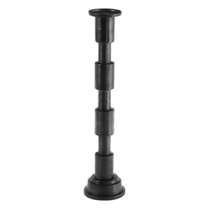Modern <b>Black</b> Metal <b>Candlestick</b> <b>Holder</b> Featuring A Stacked Segmented Column Design And Round Shape For Home Decoration - Product Image 5